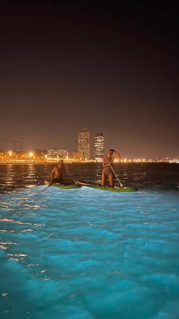 Paddle surf at night with light & drink -photos &videos - Paddle Surf at Night with Light & Drink – Photos & Videos: A Unique Barcelona Experience