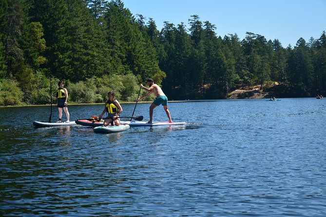 Paddling Thetis Lake - Enjoying Swimming and Games