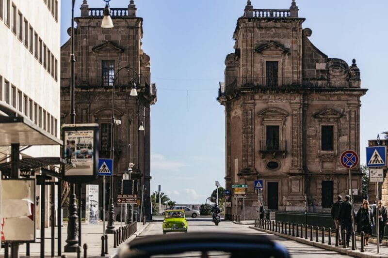 Palermo by night: Vintage Fiat 500 Sightseeing Tour - The Seaside & Hilltop Gems