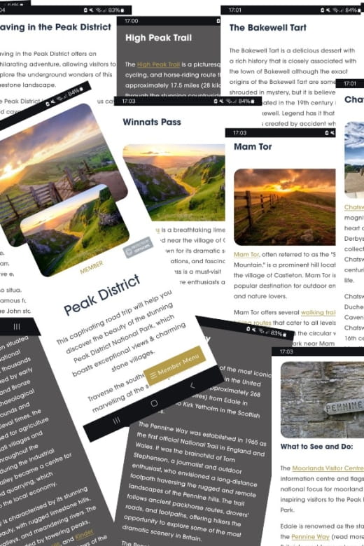 Peak District (Yorkshire): Online Road Trip Guidebook - Geological Features & Heritage: Limestone Formations & History