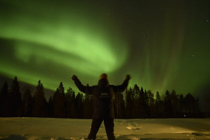 Reindeer sleigh ride across the night in Apukka Resort Rovaniemi - Entering the Arctic Night: An Authentic Lapland Experience
