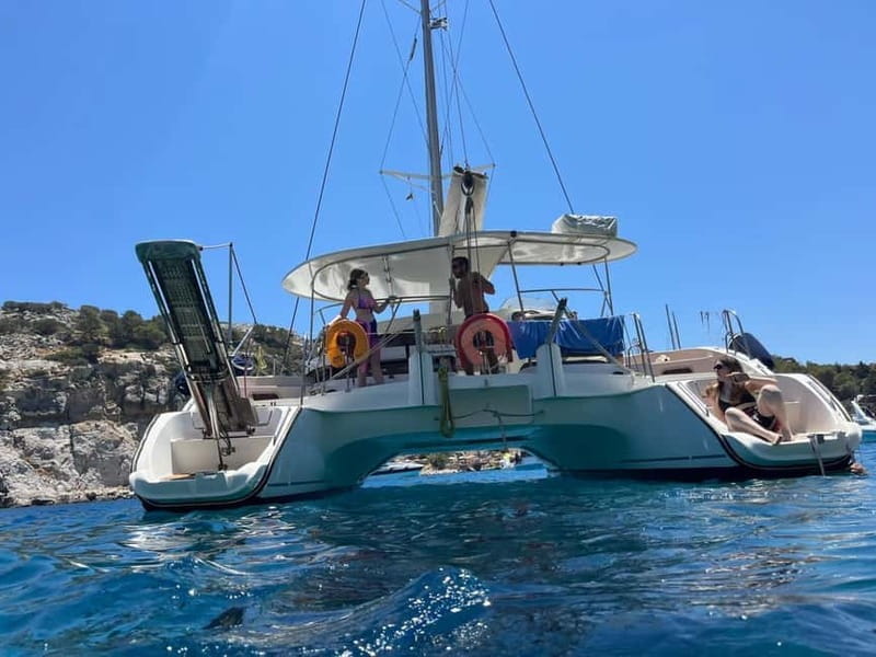 Rhodes Private Half Day Sailing Catamaran Cruise with drinks - Key points / Takeaways