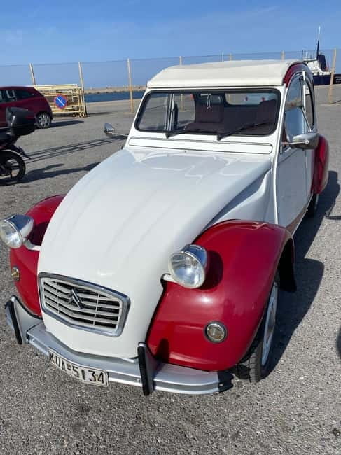 Ride with a Citroen 2CV Dolly 1989 Red-White for 12 hours - Why This Experience Brings Value to Your Crete Trip