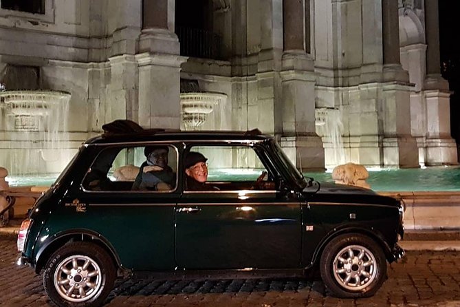 Rome Ancient Tour by Night in Mini Vintage Cabriolet With Drink - Gianicolo Viewpoint