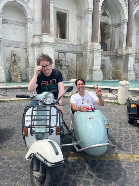 Rome: Highlights Vespa Sidecar Tour with Coffee and Gelato - Discovering Hidden Gems: Pyramid of Cestius and Aventine Hill