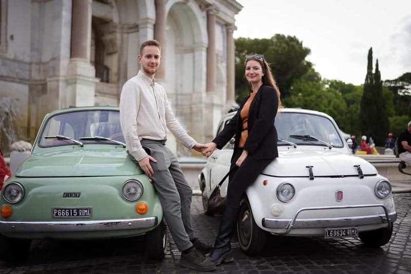 Rome: Vintage Fiat 500 Car Tour with Photographer - The Highest Point: Janiculum Hill