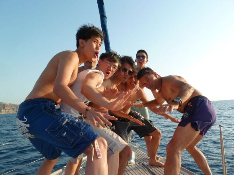 Santorini Caldera: Morning Sailing Cruise with Meal - End of the Day and Final Views