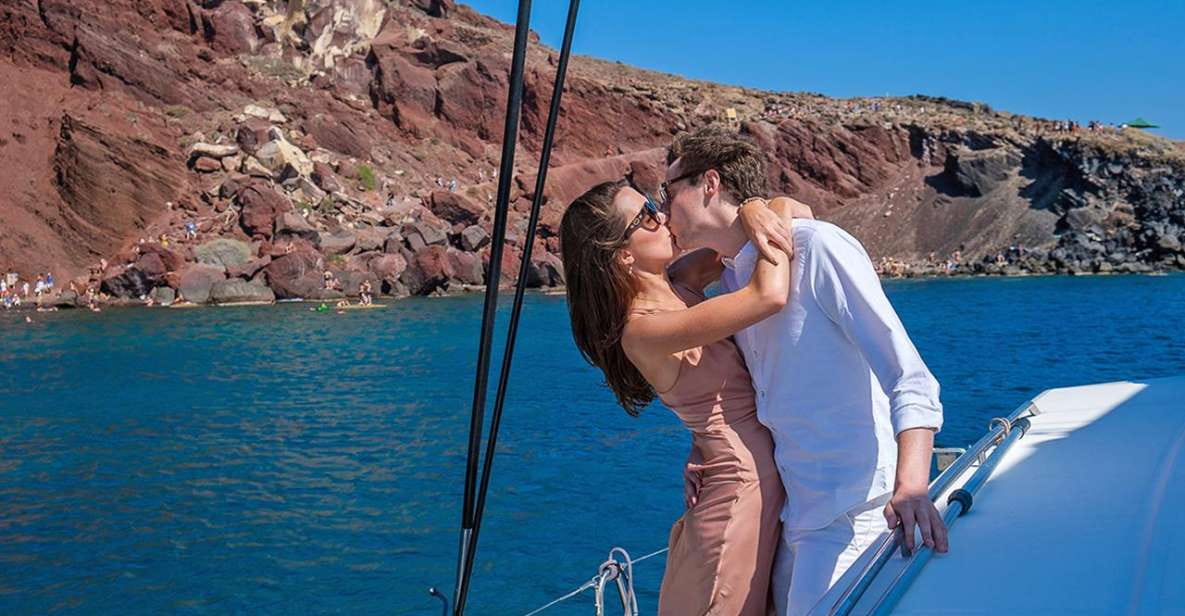 Santorini: Catamaran Cruise With BBQ and Drinks - Meal and Drinks