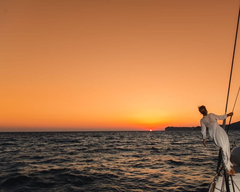 Santorini: Classic Catamaran Cruise With Meal & Open Bar - Activities and Experiences