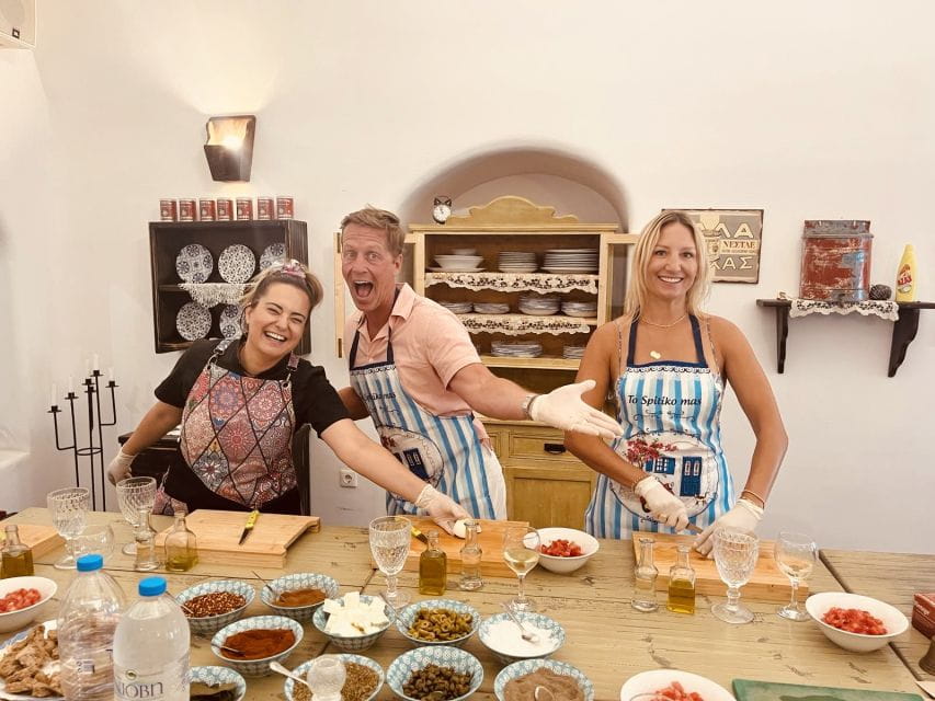 Santorini: Cooking Class, Local Menu and Dessert With Wine - Storytelling by Private Chef