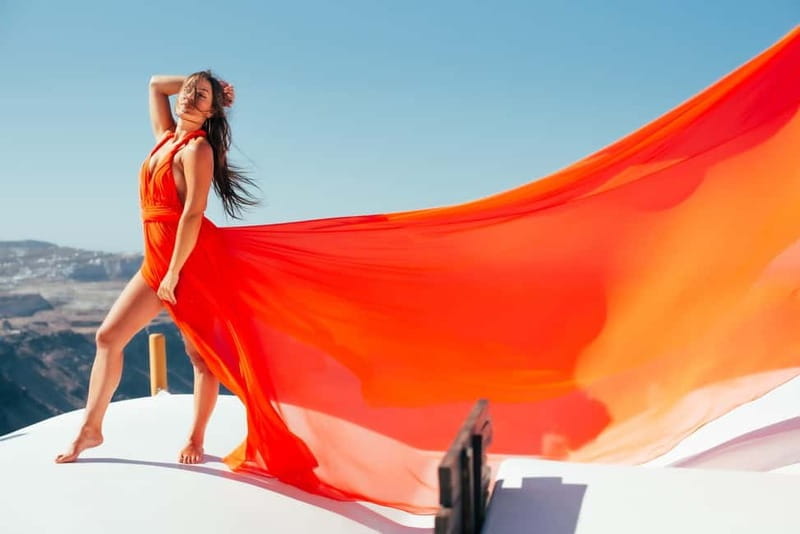 Santorini Flying Dress Photo Shoot - Key points / Takeaways