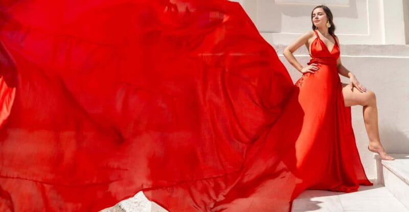 Santorini Flying Dress Photoshoot - What to Expect at Each Stop and How It Adds to Your Photos