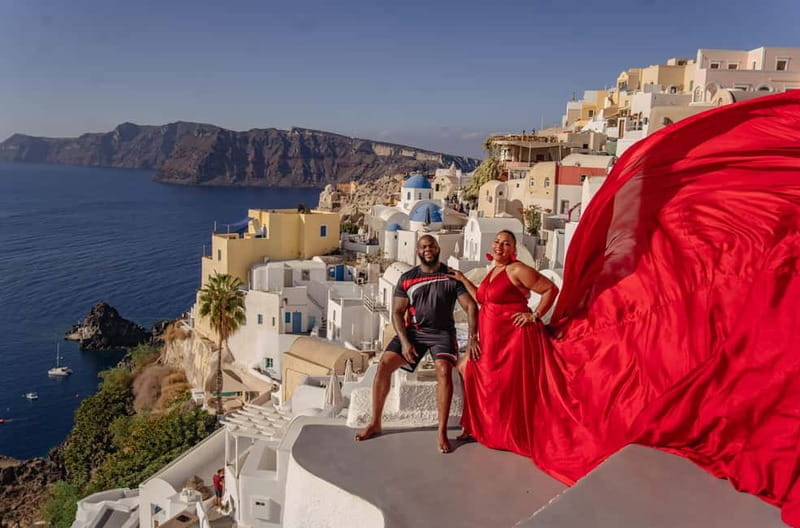Santorini: Flying Dress Photoshoot Private Entry to Blue Dom - Key Points / Takeaways