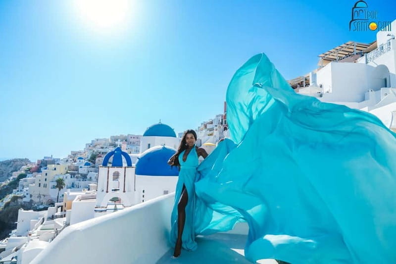 Santorini: Flying Dress Photoshoot with Edited Photos - The Real Value of This Experience