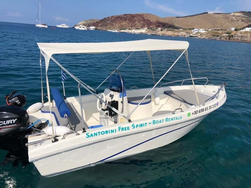 Santorini: License-Free Boat Rental with Ice, Water, & Fruit - Price and Logistics