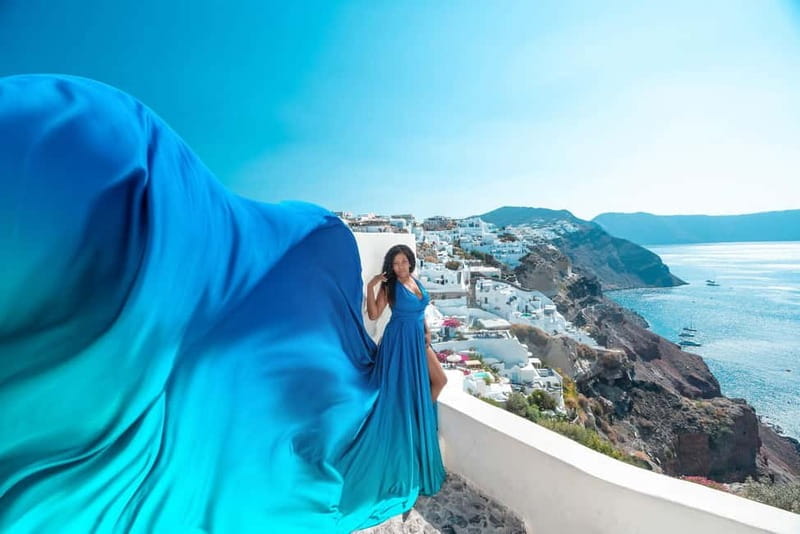 Santorini: Oia Flying Dress Photoshoot - An In-Depth Look at the Santorini Flying Dress Photoshoot