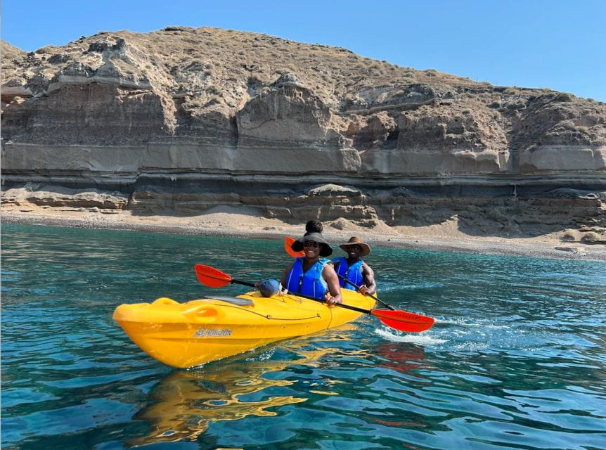 Santorini: Sea Caves Kayak Trip With Snorkeling and Picnic - Flexible Cancellation Policy