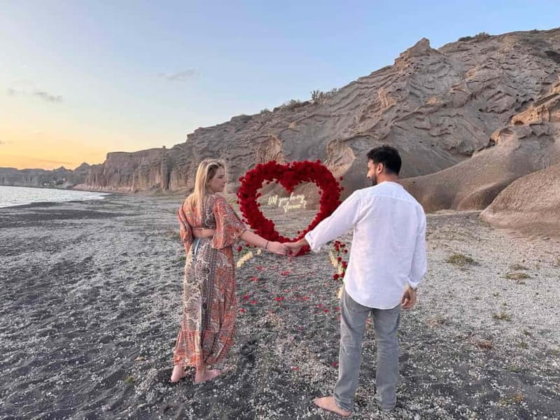 Santorini: Vlychada Beach Wedding Proposal with Heart Arch - Key points / Takeaways