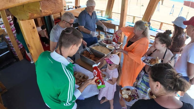 Side: Dolphin Boat Tour With Lunch Foam party Swimming - The Foam Party: Bubbles and Dancing