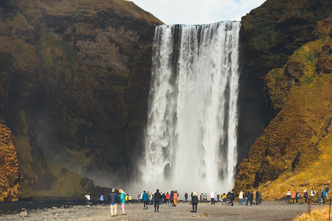 South Iceland Glaciers, Waterfalls and Black Sand Beach Day Tour From Reykjavik - Skogafoss Waterfall
