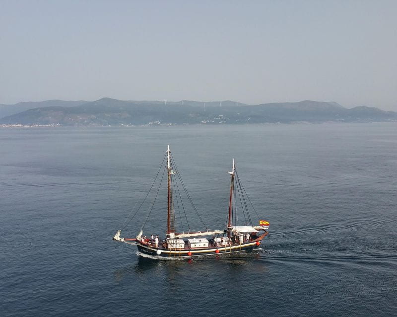 Sunset in a Schooner Sailing in Vigo, Spain - Sailing Route and Duration