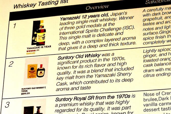 [Tokyo Shibuya] Japanese Whiskies and Sake Tasting Experience!! - Host Expertise and Educational Insights