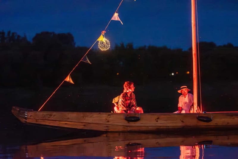 Toru: Toru at Night from a Boat on the Vistula - Viewing Toru’s Night Lights