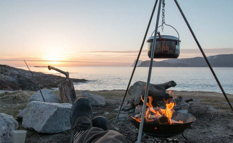 Tromsø: Midnight Sun with Campfire in the wilderness - The Journey Out of Tromsø