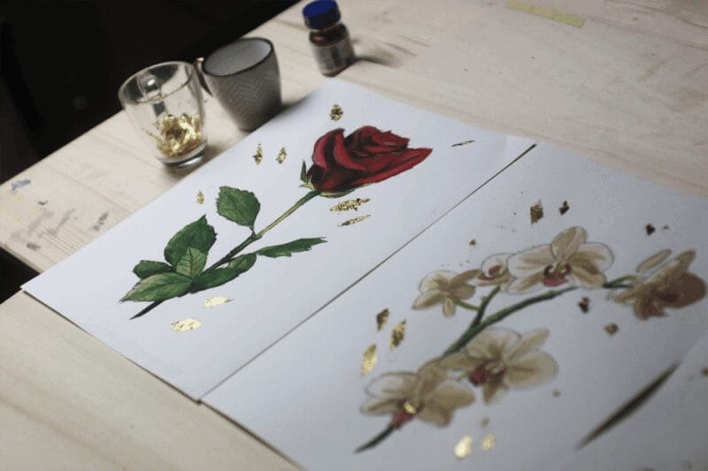 Watercolor Painting with gold leaf workshop - A Creative Touch in Tuscany: Watercolor Painting with Gold Leaf