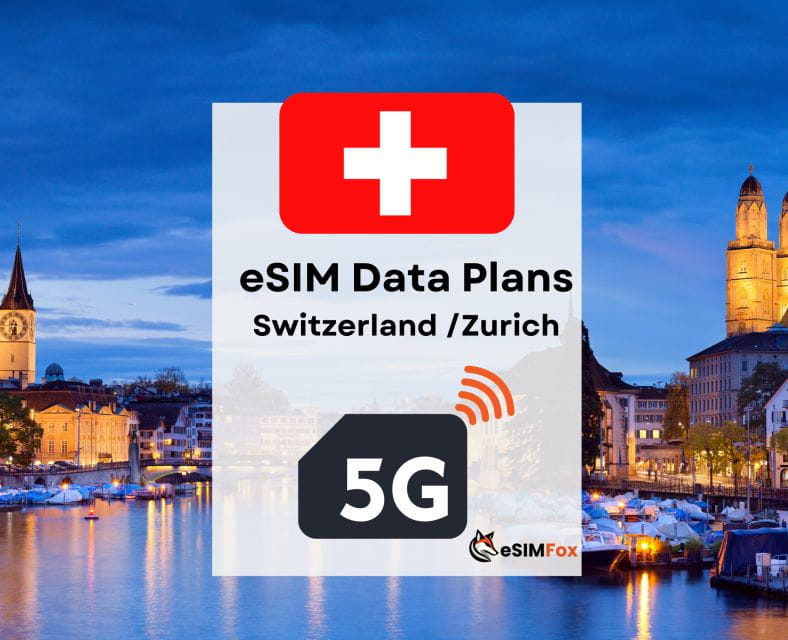 Zurich: Esim Internet Data Plan Switzerland High-Speed 4g/5g - Secure Connection